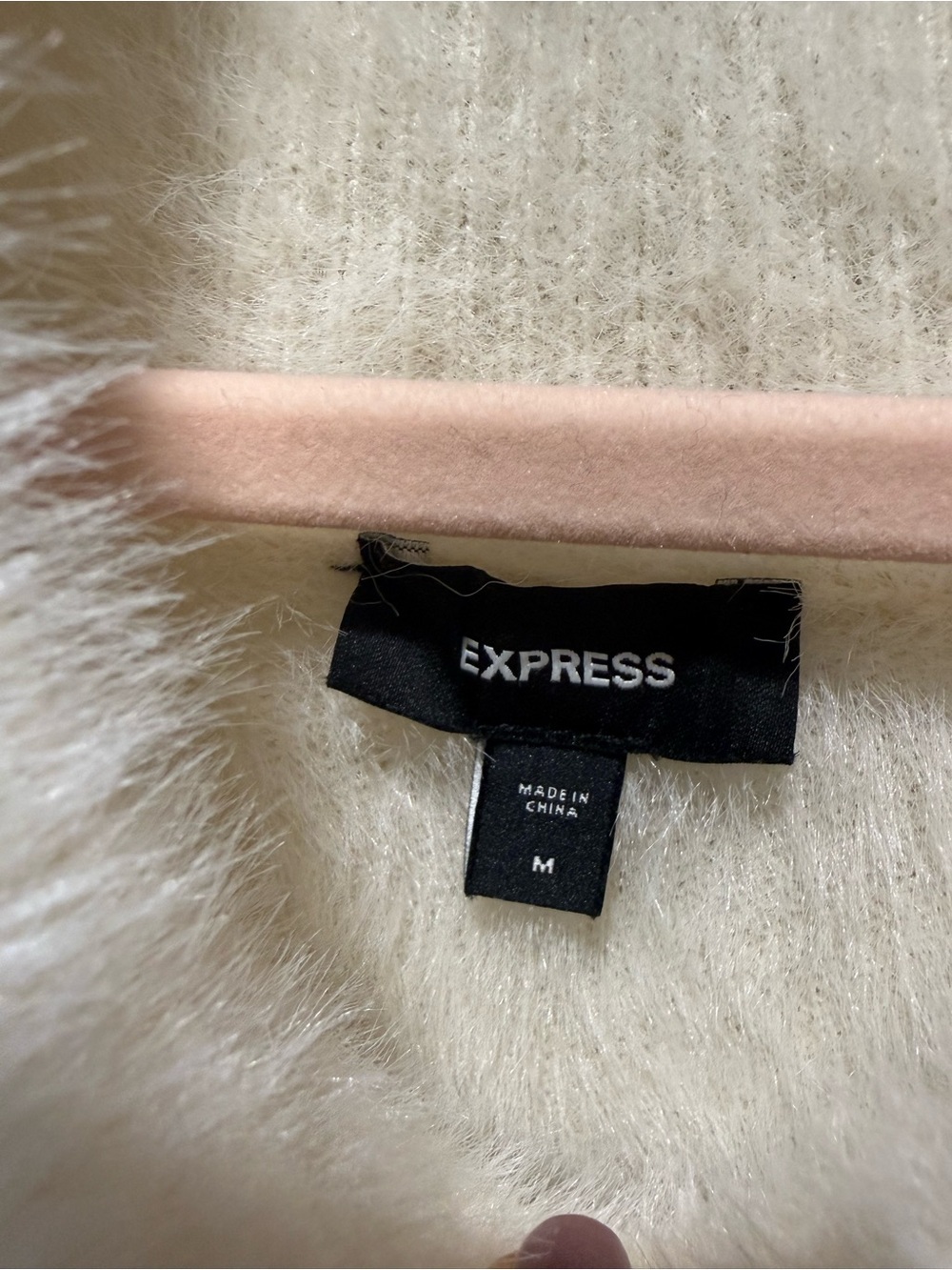 Express Women's Cream Cozy Cowl Neck Sweater Dress - Picture 3 of 3